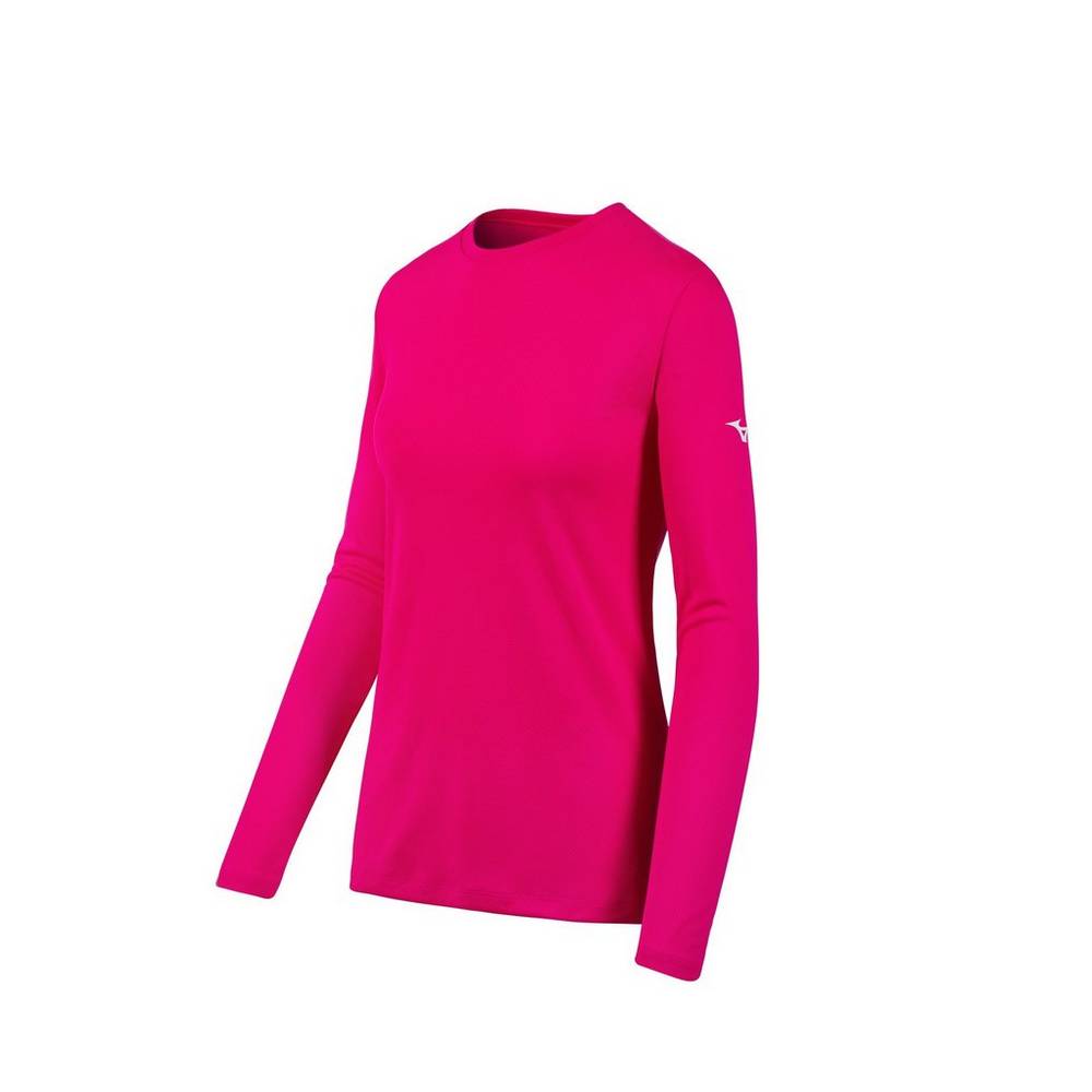 Camisetas Mizuno Long Sleeve Mujer Rosas Outlet ABPO-90142